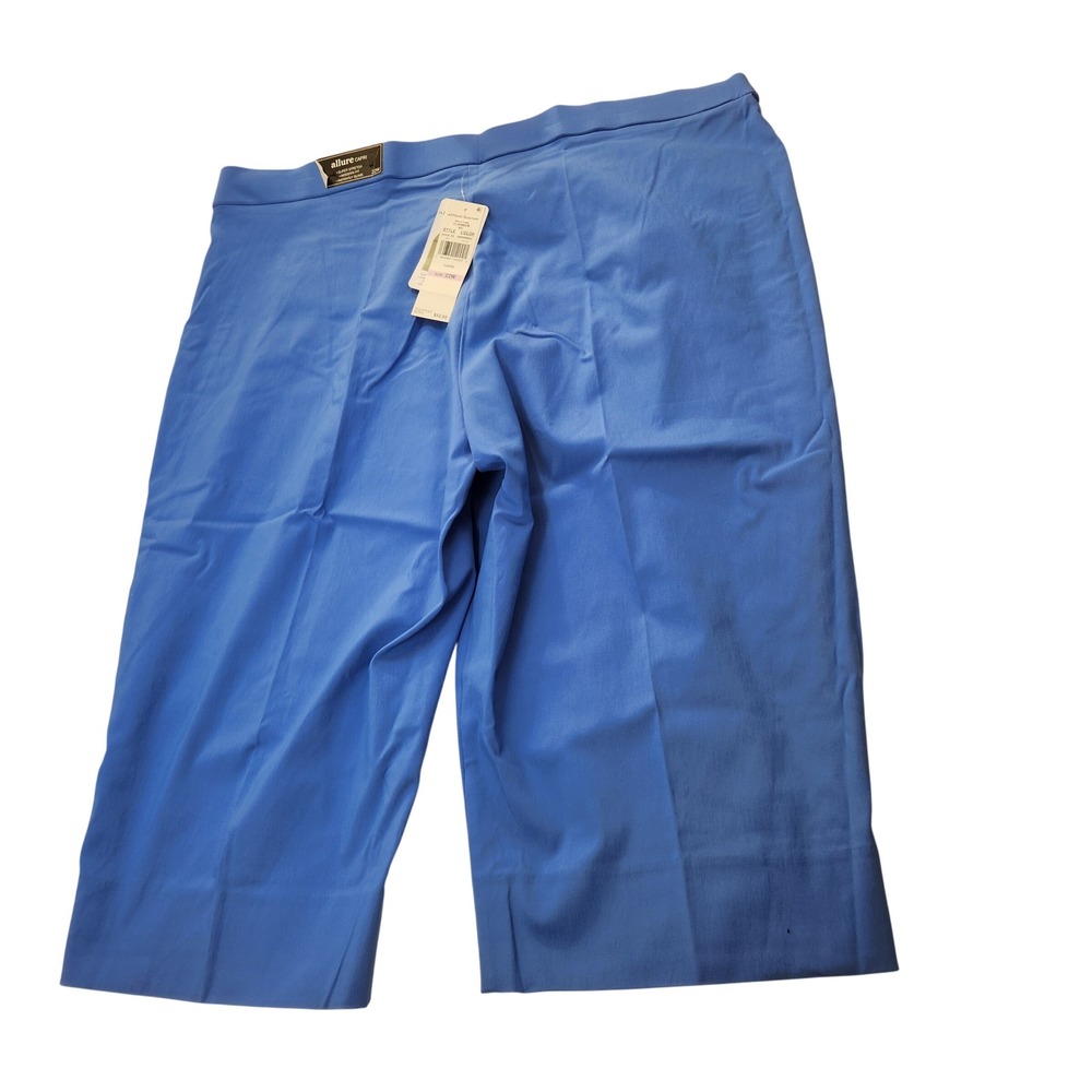 Alfred Dunner Allure Capri Pants Womens 22W Blue Periwinkle Slimming Stretch NEW